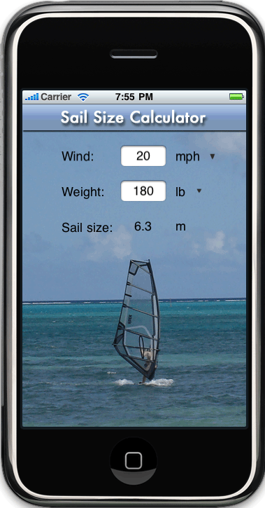 SailSize screen shot